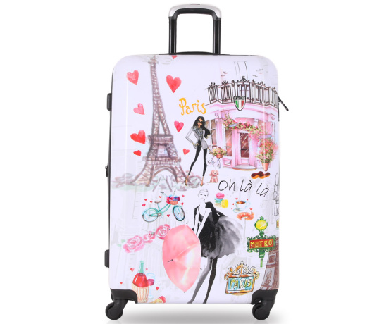 Cestovní kufr TUCCI T-0163/3-L Paris Love